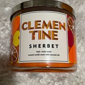 Bath & Body Works Clementine Sherbet Candle - Orange and Pink